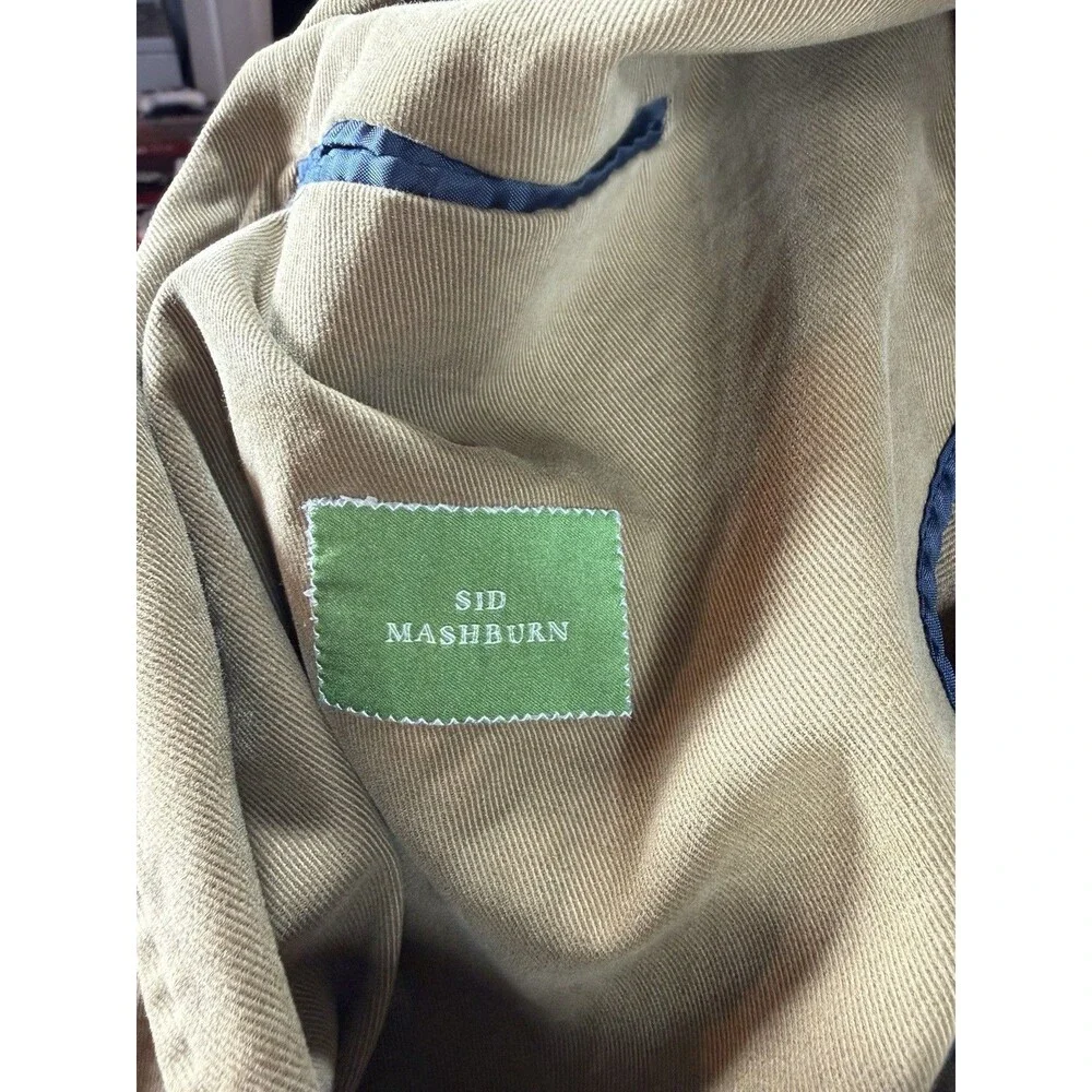 Sid Mashburn Butcher Sport Coat Jacket Mens 50R Beige Cashmere Blend Portugal